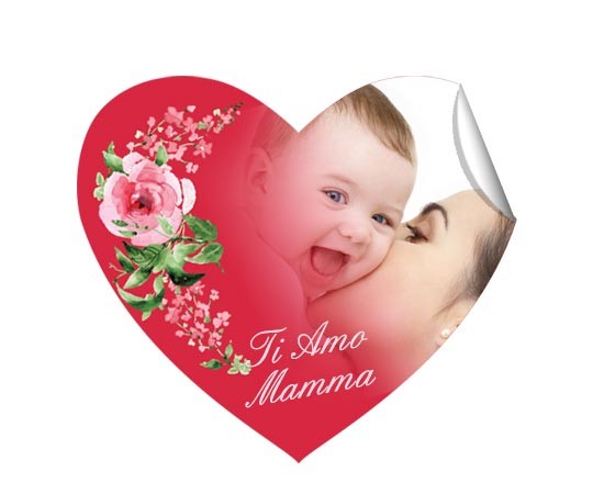 stickers a forma di cuore con grafica