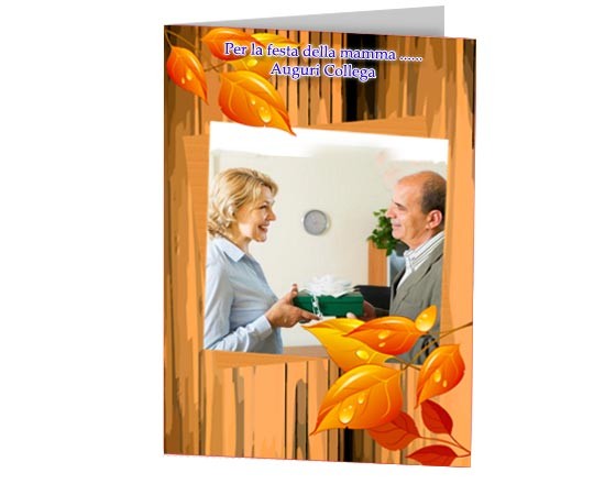 card con grafica e foto per la festa della mamma