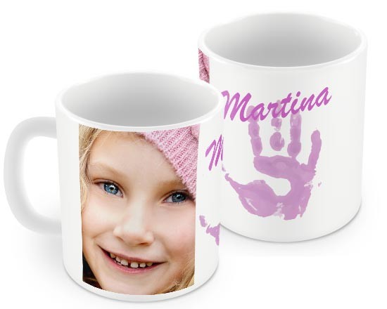 Tazza panoramica con impronta rosa