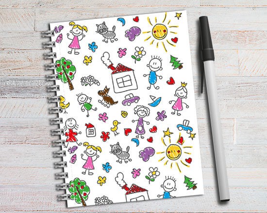 Agenda settimanale con disegni colorati