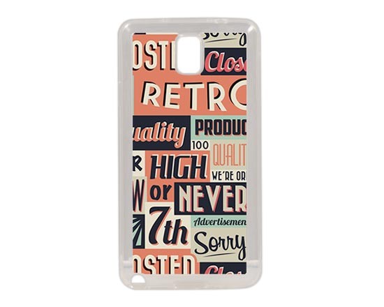 Cover in silicone Samsung Note 3 con grafica con parole