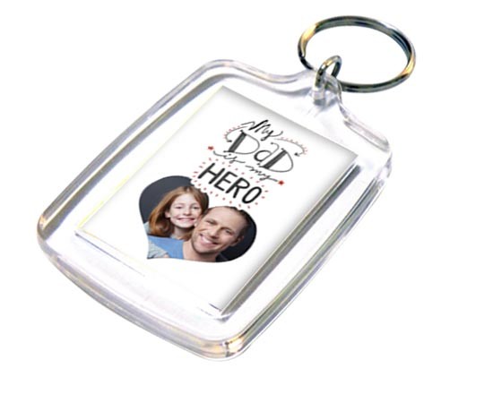 Portachiave Rettangolare in Plastica Dad my hero