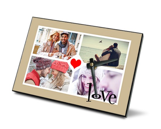 Orologio in legno Love collage