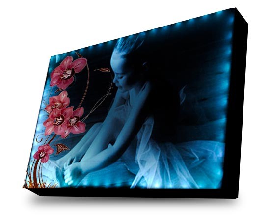 Tela led con grafica di Orchidee