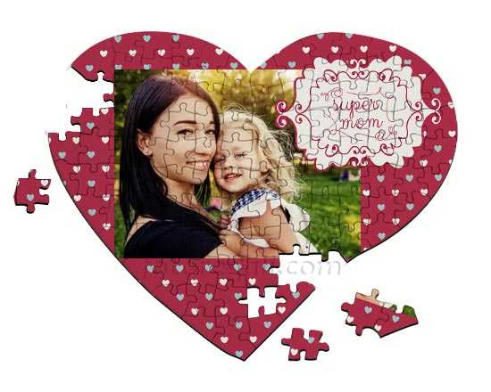 Puzzle cuore A4 Super mom