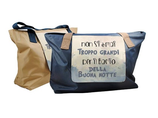 Borsa fashion con grafica Bacio della buonanotte