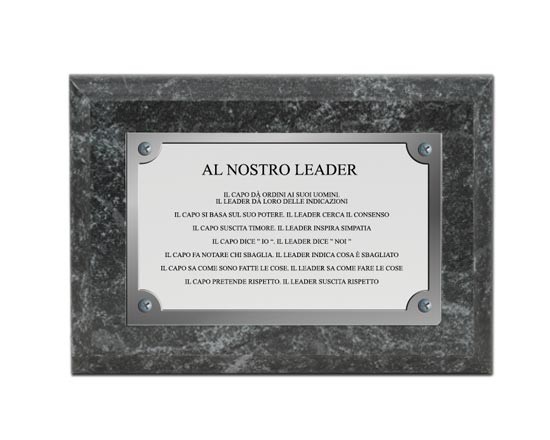 Targa in Legno da Parete 13x18 Leader