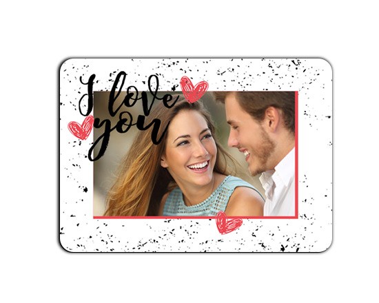 magnete rettangolare con grafica con cuori