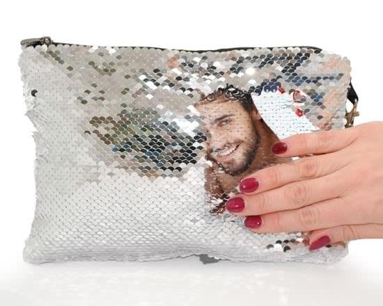 Pochette con Paillettes Frame love