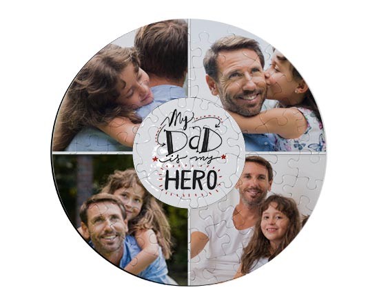 Foto puzzle rotondo con grafica collage