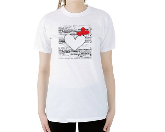 Maglia in cotone o poliestere con grafica dal cuore centrale