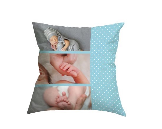 Cuscino in pile con grafica bimbo