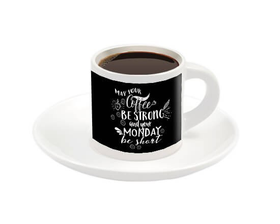Tazzina espresso con grafica nel colore nero