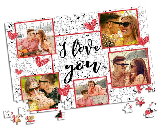 Puzzle A3 I love you collage