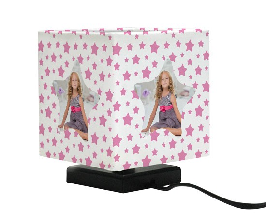 Lampada Quadrata Stelle rosa