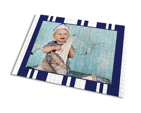 Puzzle 35x50 con foto Righe blu