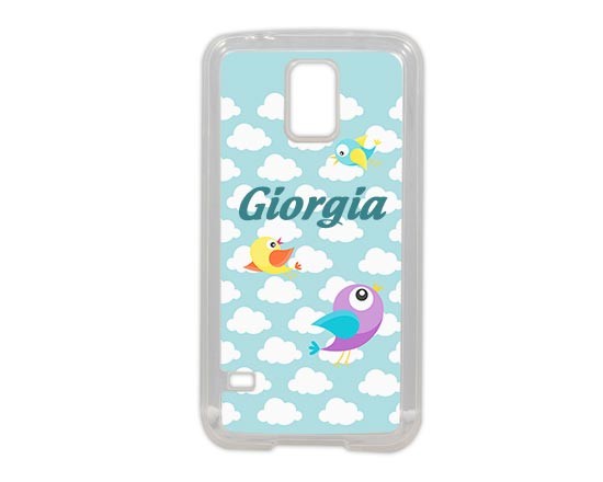 Cover in silicone Samsung S5 cn nuvole bianche