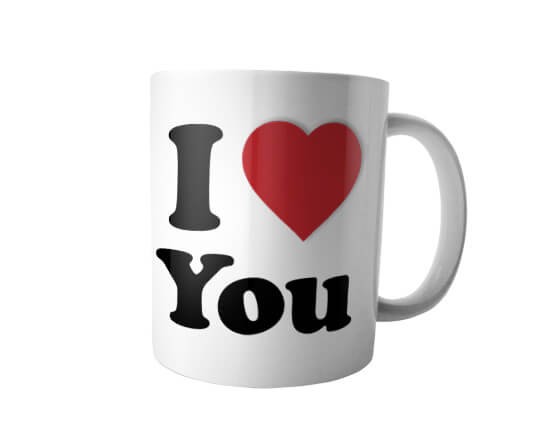 Tazza panoramica con scritta i love you