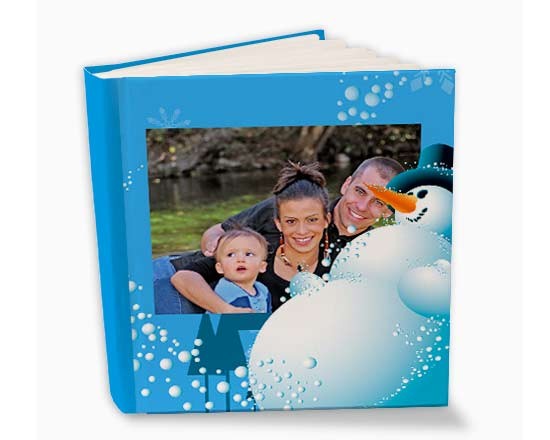 Foto album personalizzato con pupazzo di neve e foto