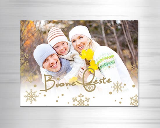 Cartolina magnetica con stelle di neve
