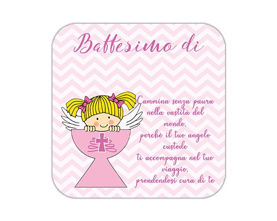 Calamita quadrata con angioletto rosa