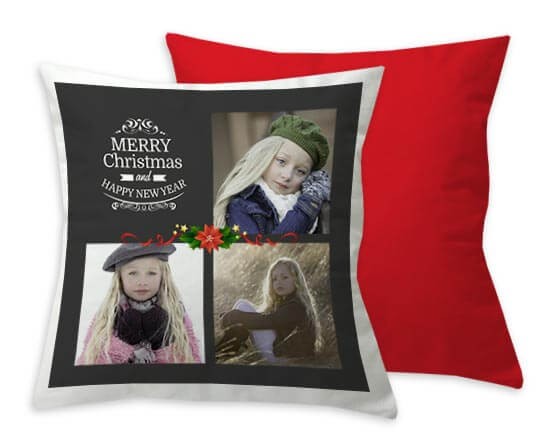 Cuscino poliestere con grafica collage di Natale