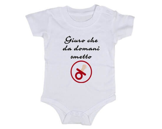Body neonato con ciuccio rosso