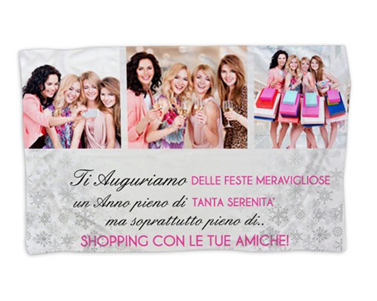 Collage di foto su coperta di Natale