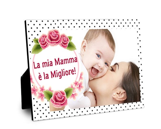 Cornice 13x18 Pois neri e rose