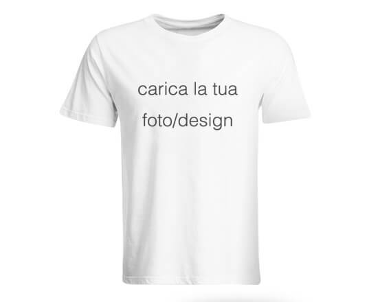 La t-shirt in cotone o poliestere nel colore bianco personalizzabile