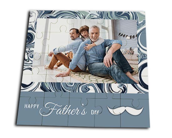 Puzzle legno quadrato Blue father