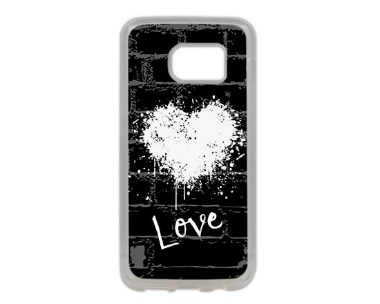 Cuore bianco su cover in silicone Samsung S7 Edge