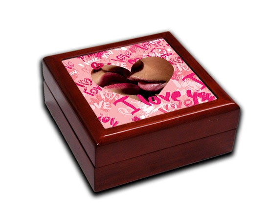 Portagioie in legno Words of love