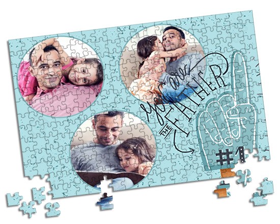 Magnifico puzzle A3 con grafica nel colore celeste