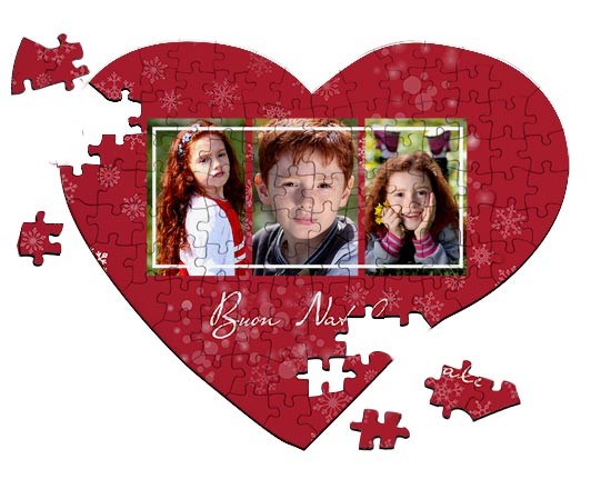 Puzzle cuore A4 Red Christmas