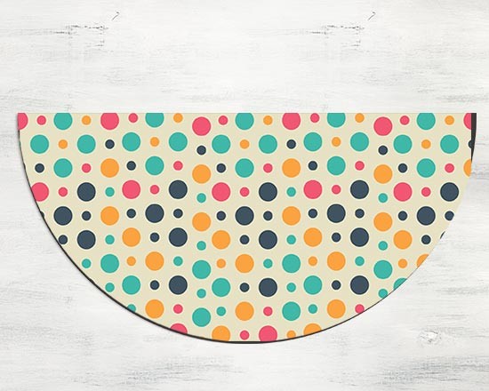 Zerbino mezzaluna con pois colorati
