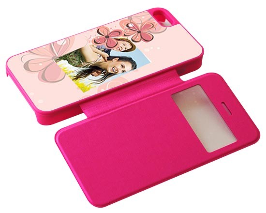 La flip con grafica floreale dallo sfondo rosa