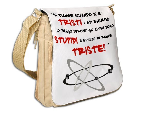 Borsa Destiny con tasca con scritta colorata