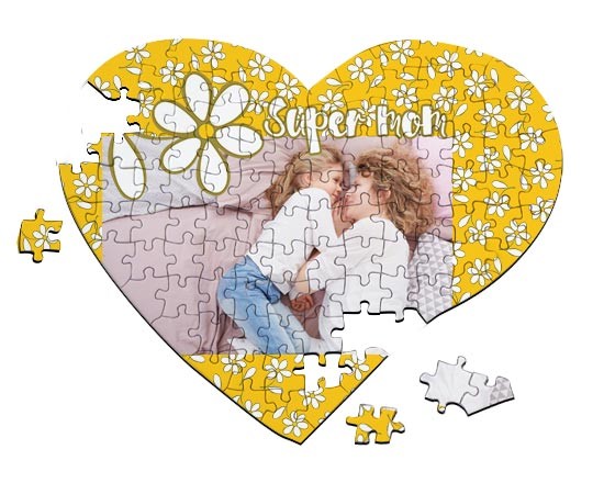 Puzzle cuore con margherite