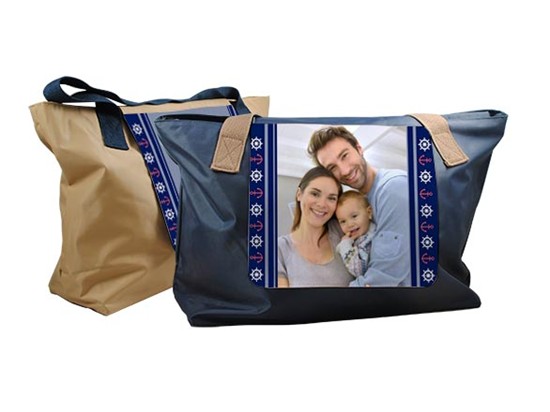Borsa fashion con grafica con ancore e timoni