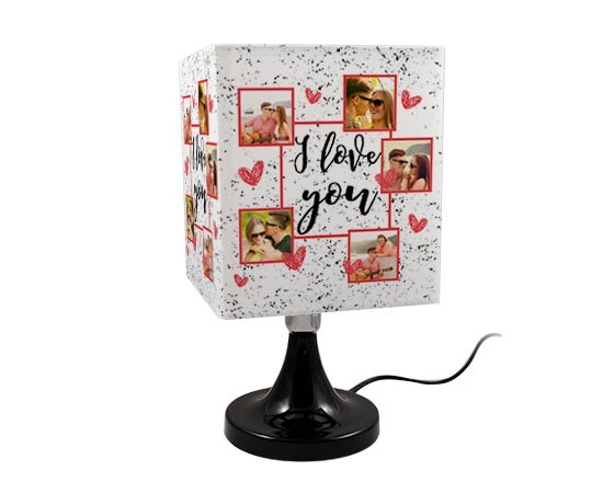 Lampada Quadrata Rotante I love you collage