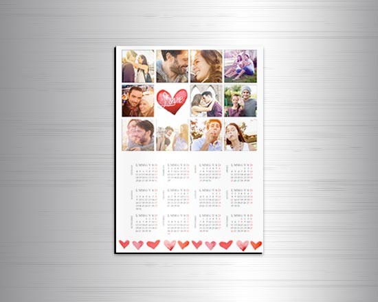 Calendario magnetico A3 Love Cuori