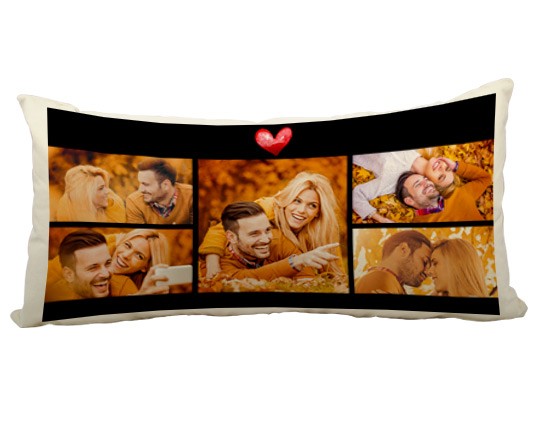 Cuscino Canvas 60x30 Cuore collage