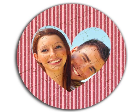 Puzzle legno rotondo Red strips