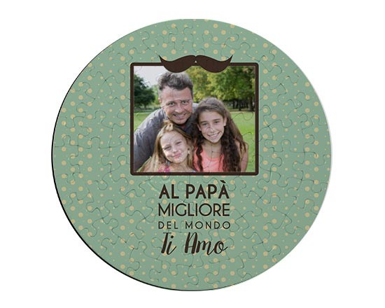 Puzzle rotondo con grafica con pois e baffi