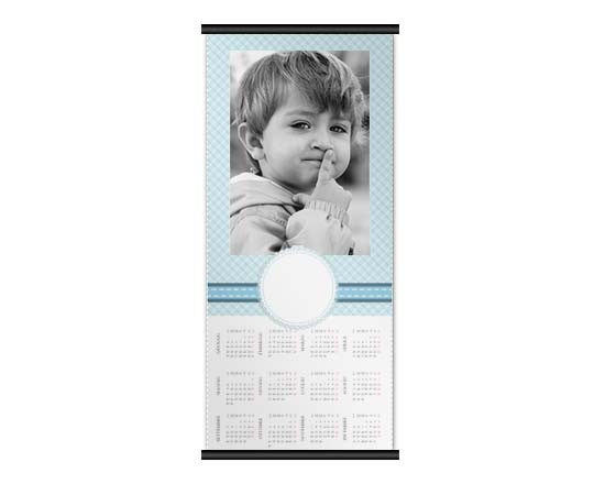 Grafica celeste per bambino su calendario 30x70 pag singola