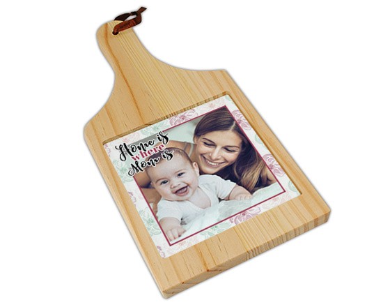 Tagliere in legno Home is mom