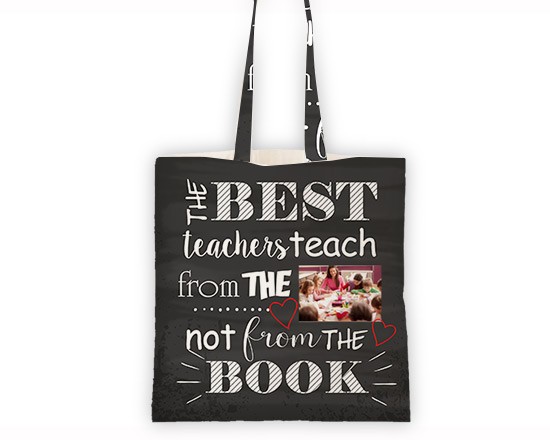 Borsa shopping con grafica per la maestra
