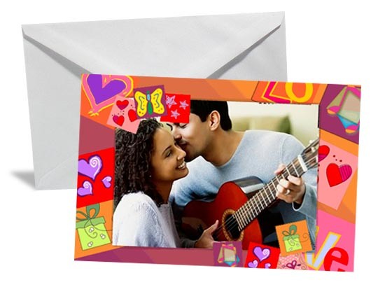 Grafica love su bigliettino auguri