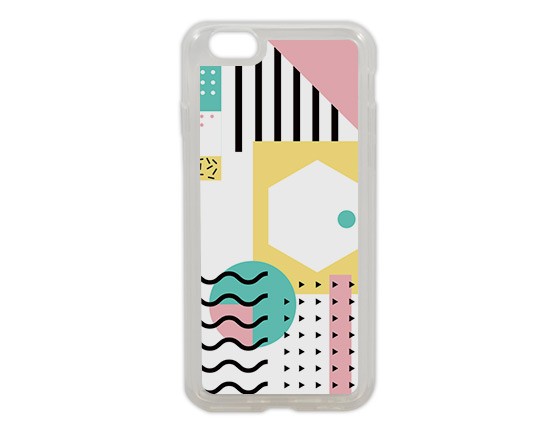 Cover in gel con grafica astratta con forme